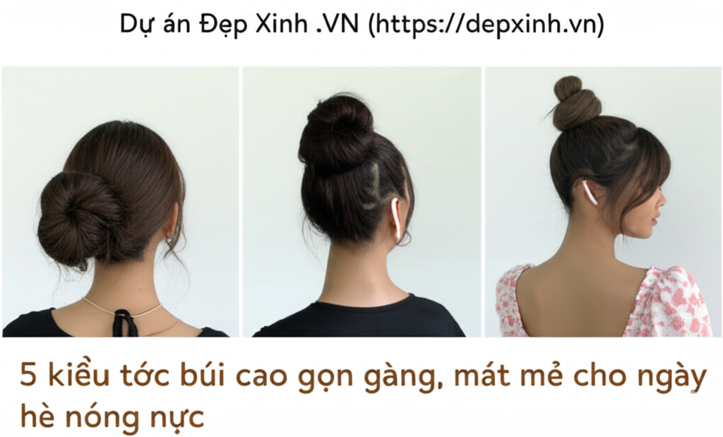 [ECOS Gợi ý] 5 Kiểu Tóc Búi Cao Gọn Gàng, Mát Mẻ Cho Ngày Hè Nóng Nực