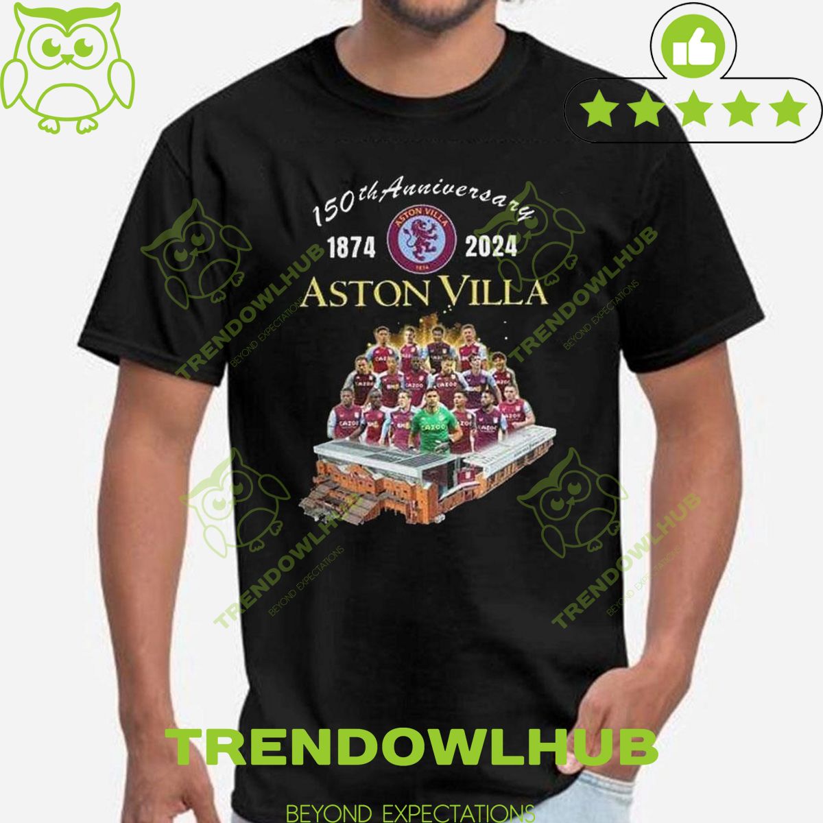 150th Anniversary 1874 2024 Aston Villa Football Club T shirt