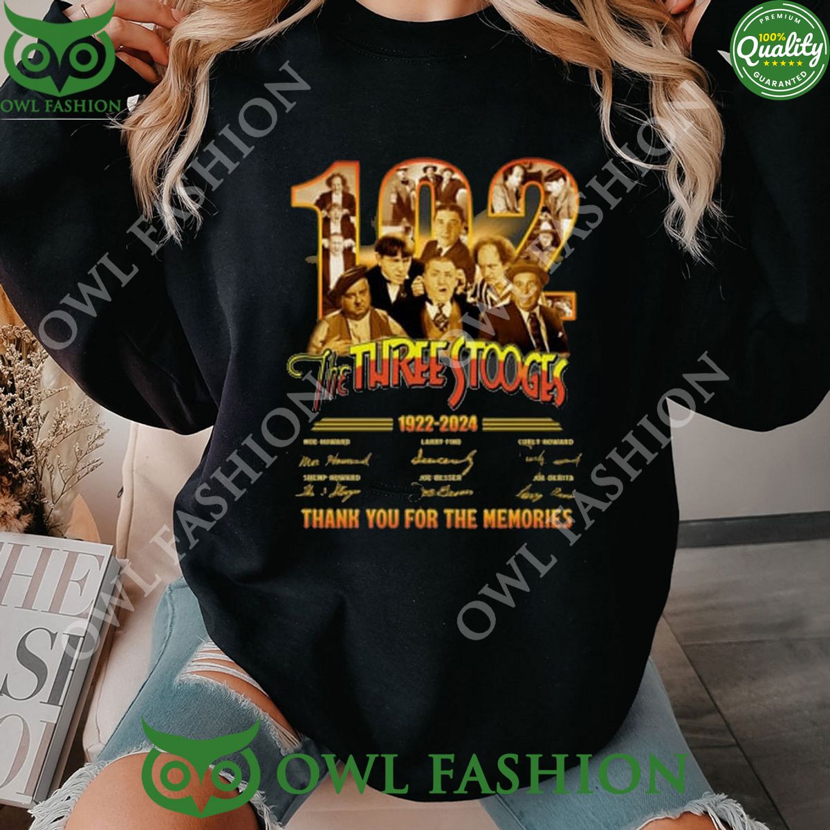 1922 – 2024 Memories The Three Stooges 102th Anniversary Sweatshirt