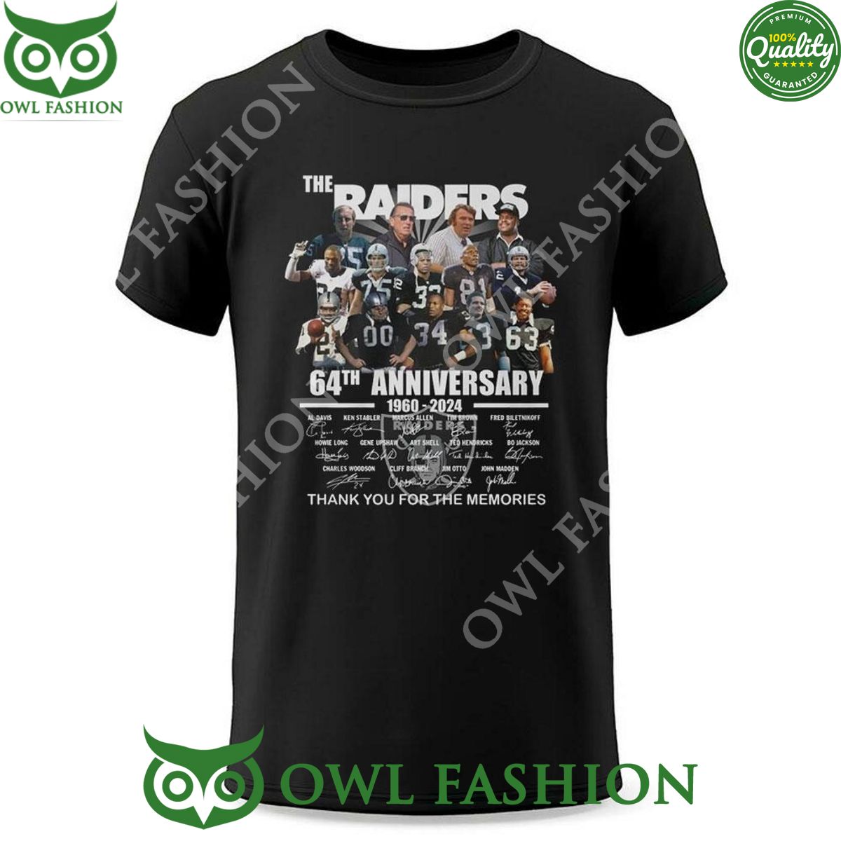 1960 2024 The Raiders 64th Anniversary Thank You For The Memories Shirt