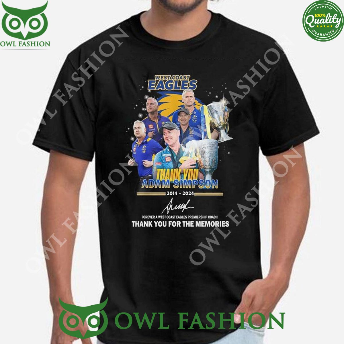 2014 2024 Thank You For The Memories West Coast Eagles Adam Simpson t Shirt