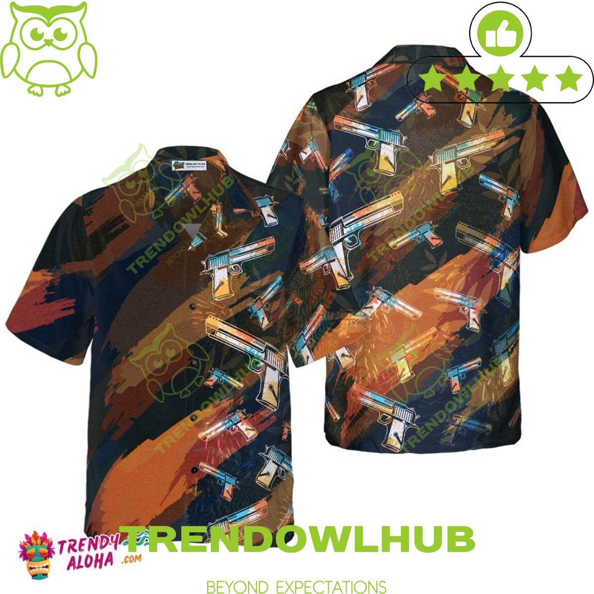 2024 Artistic Tropical Gun Summer Hawaiian Shirt