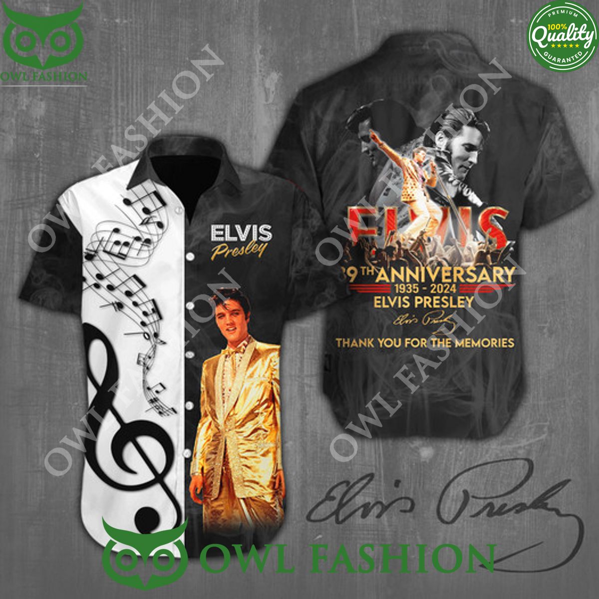 2024 Elvis Presley 89th Anniversary Thank you for the memories Hawaiian shirt