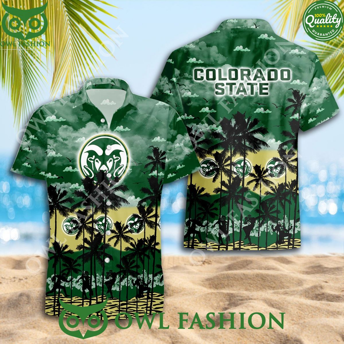 2024 Green Cloud Tree Colorado State Rams NCAA Hawaiian Shirt Trending Summer