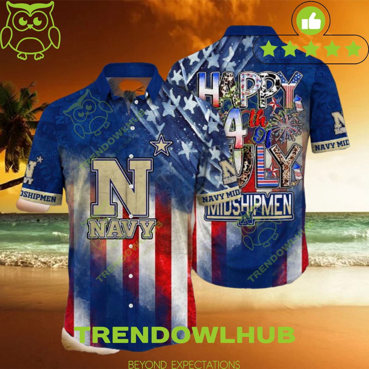 2024 Navy Midshipmen Independence Day Holidays NCAA3 Hawaiian Shirt