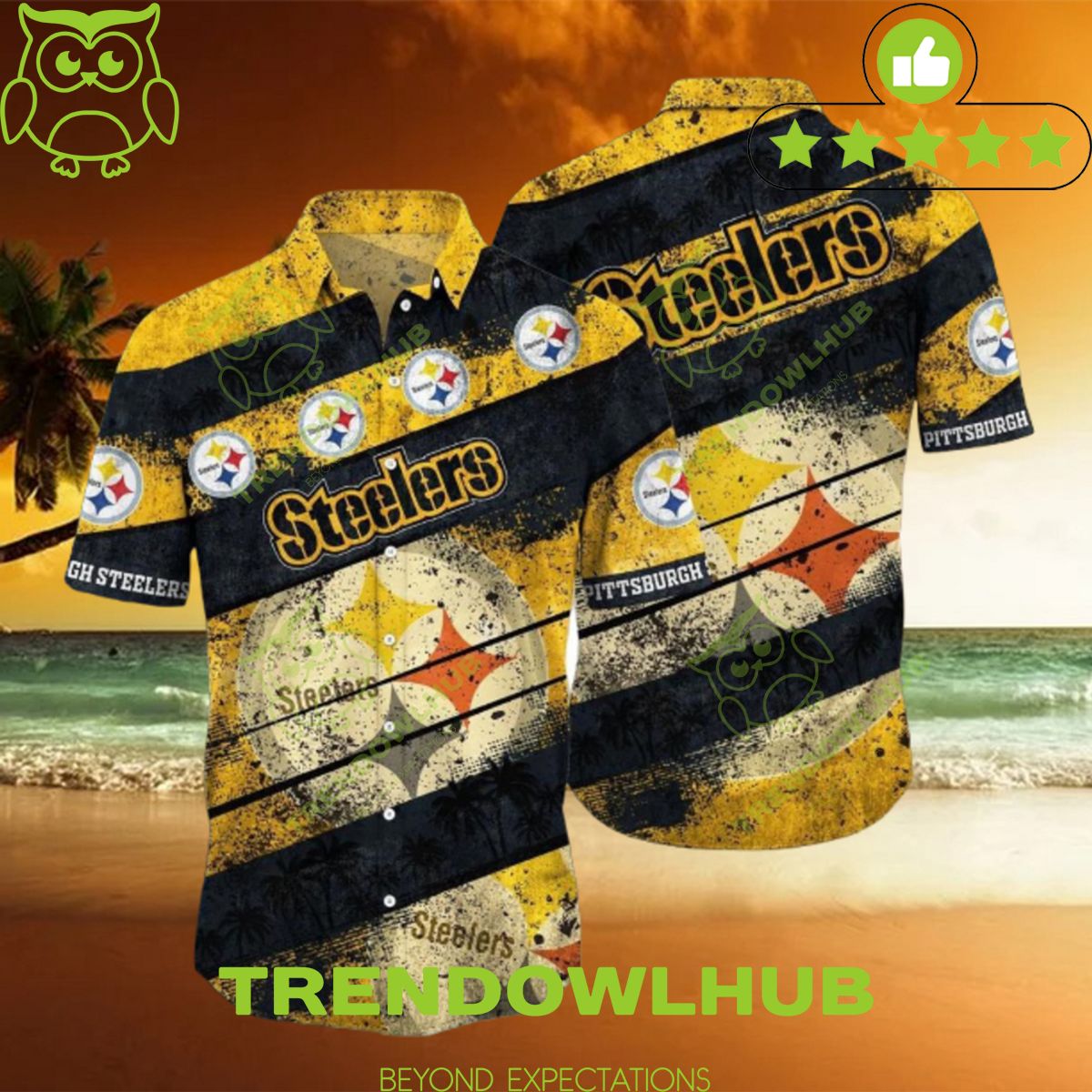 2024 Pittsburgh Steelers NFL Hawaiian Shirt 3D Printed Graphic Tropical Pattern Summer