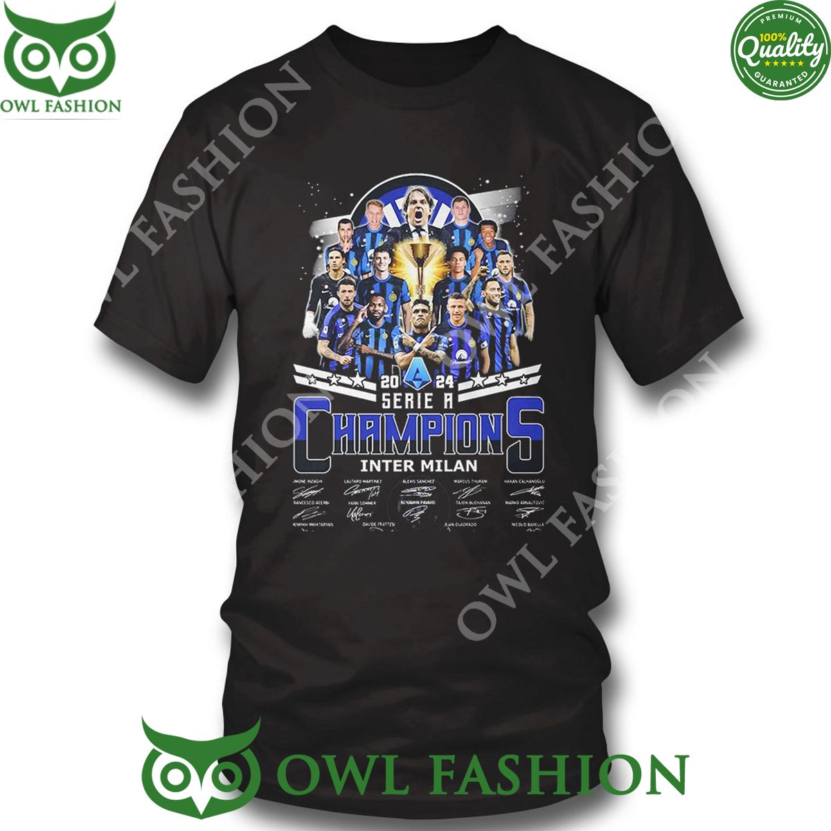 2024 Serie A Champions Inter Milan players sign t shirt