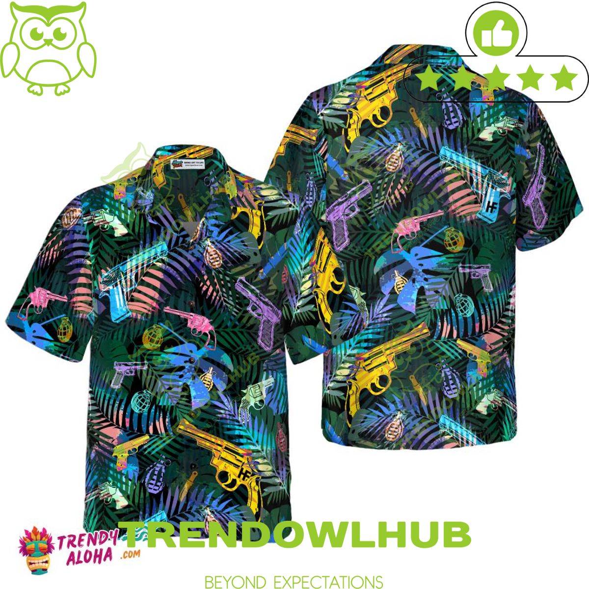 2024 Tropical Gun Lover Pattern Trending Hawaiian Shirt