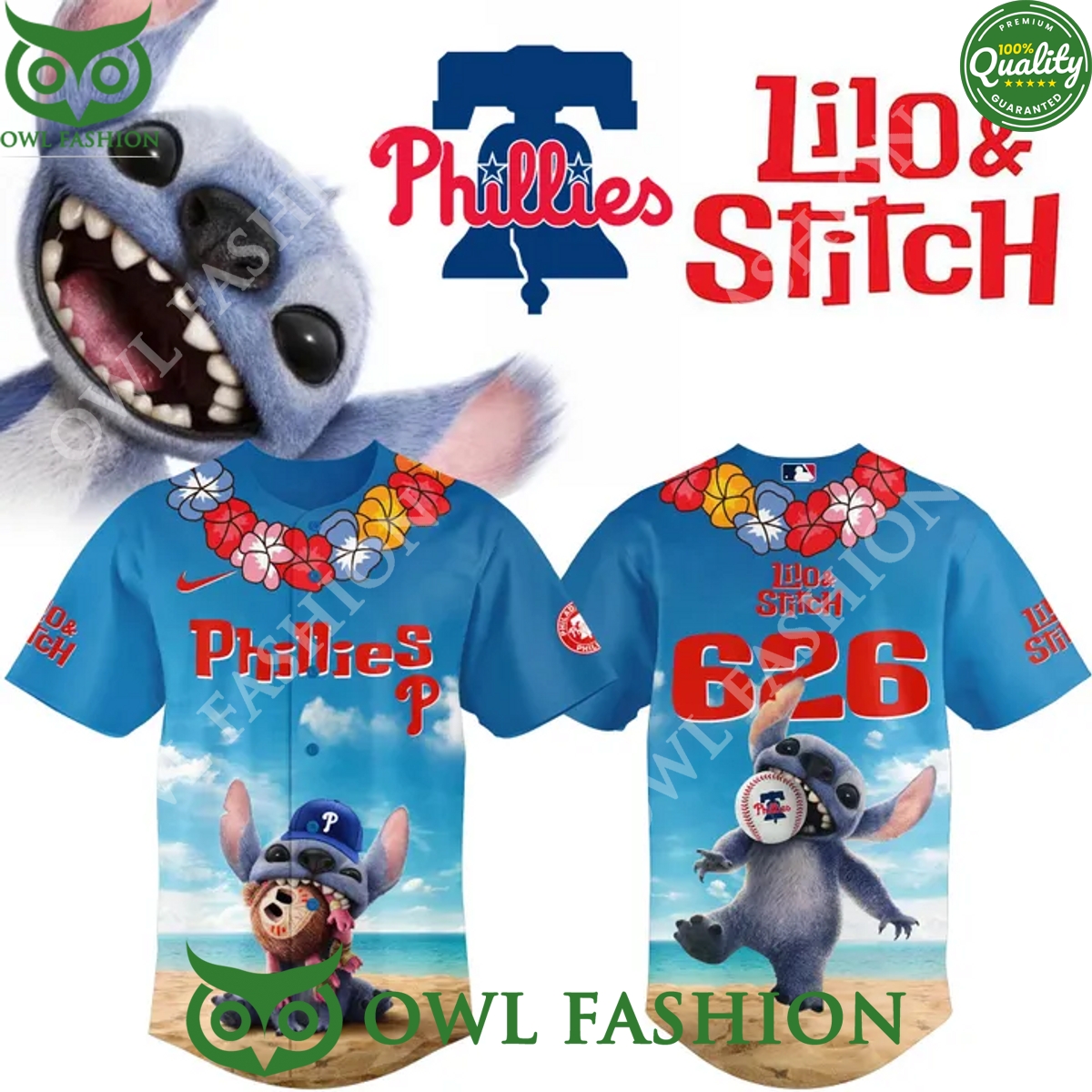 2025 Lilo Stitch Philadelphia Phillies baseball 626 Jersey shirt