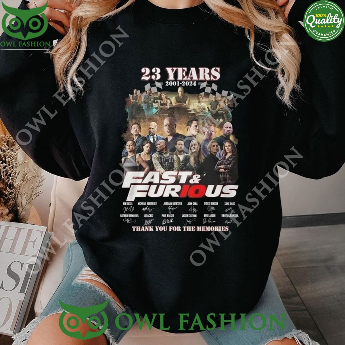 23 Years 2001-2024 Fast Furious Memories Hoodie Shirt