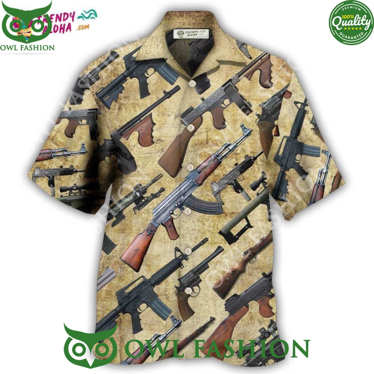 3D Gun It'S All About Guns Hawaiian Shirt