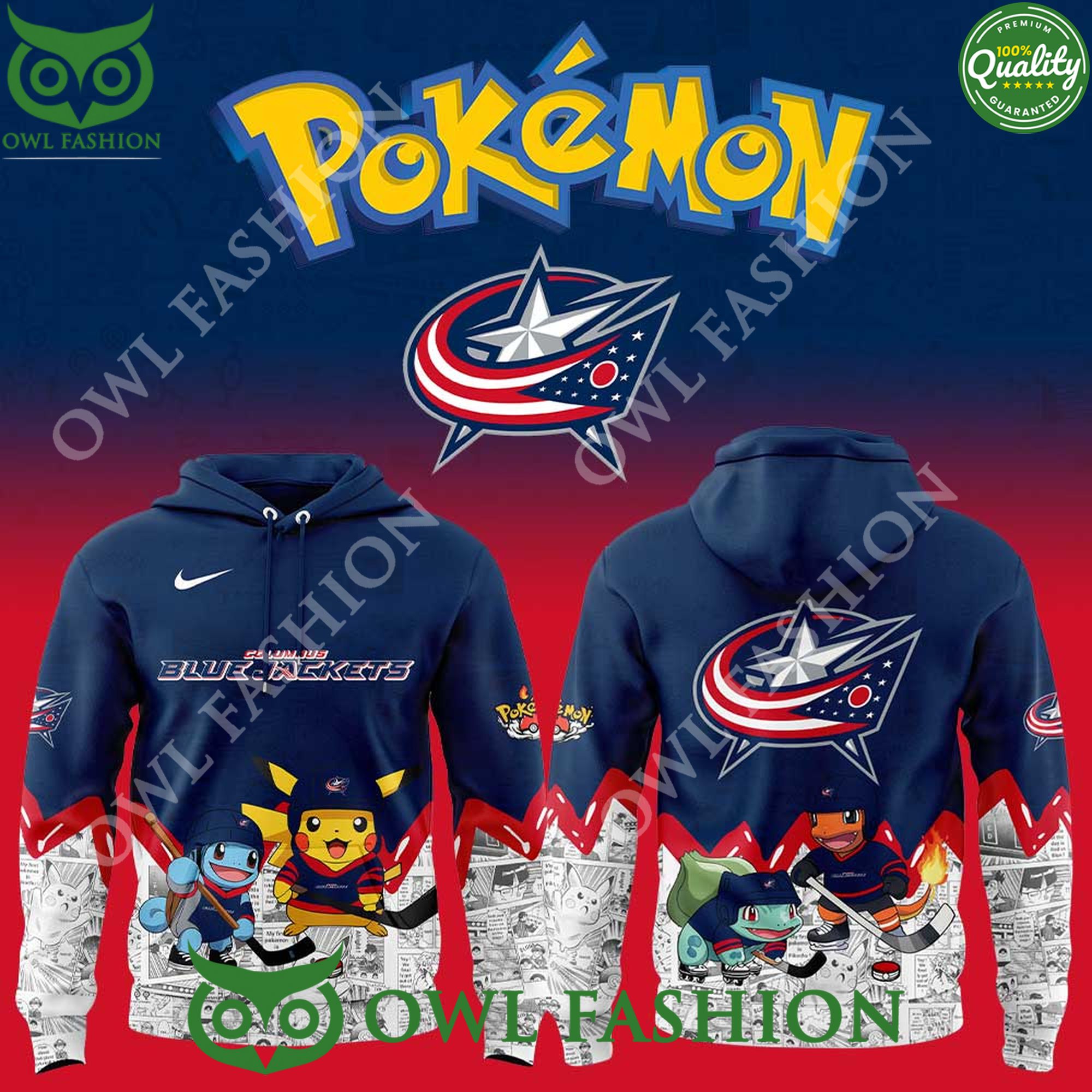 Columbus Blue Jackets Pokemon New Ice hockey hoodie