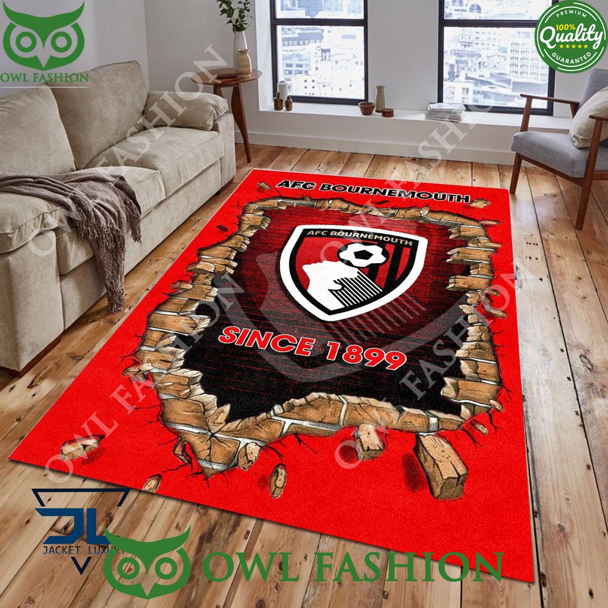 A.F.C. Bournemouth 1866 Premier League Living Room Carpet