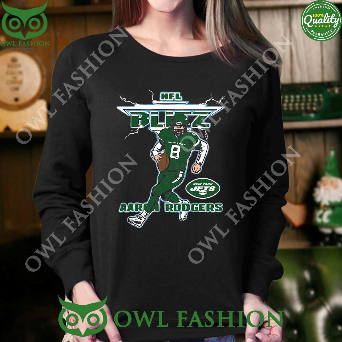 Aaron Rodgers Green New York Jets t Shirt NFL