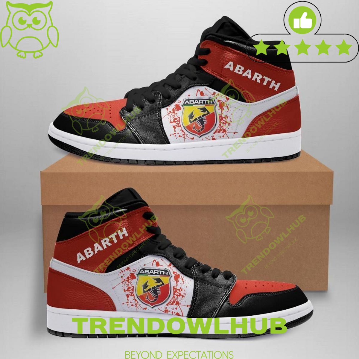 Abarth Trending Car Brand Air Jordan High Top Shoes