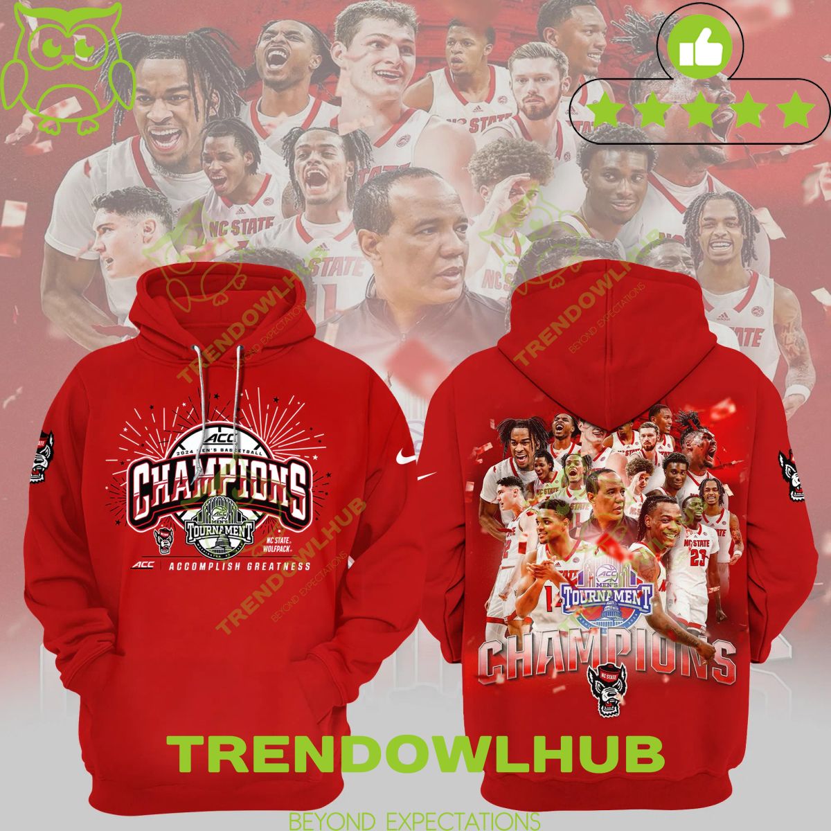 Accomplish Greatness NC State Wolfpack ACC championship mens basketball hoodie