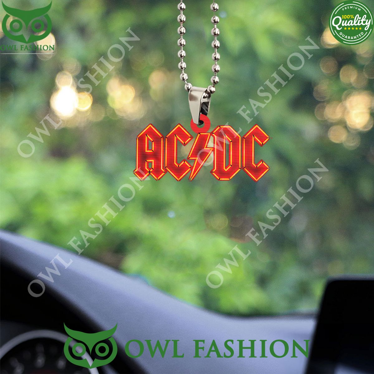 ACDC Custom Band Logo Acrylic Car Ornament