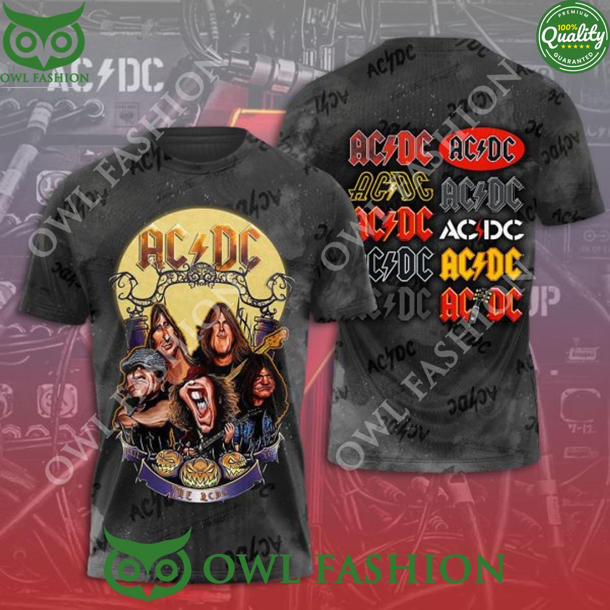 ACDC halloween Cartoon art 3d t shirt