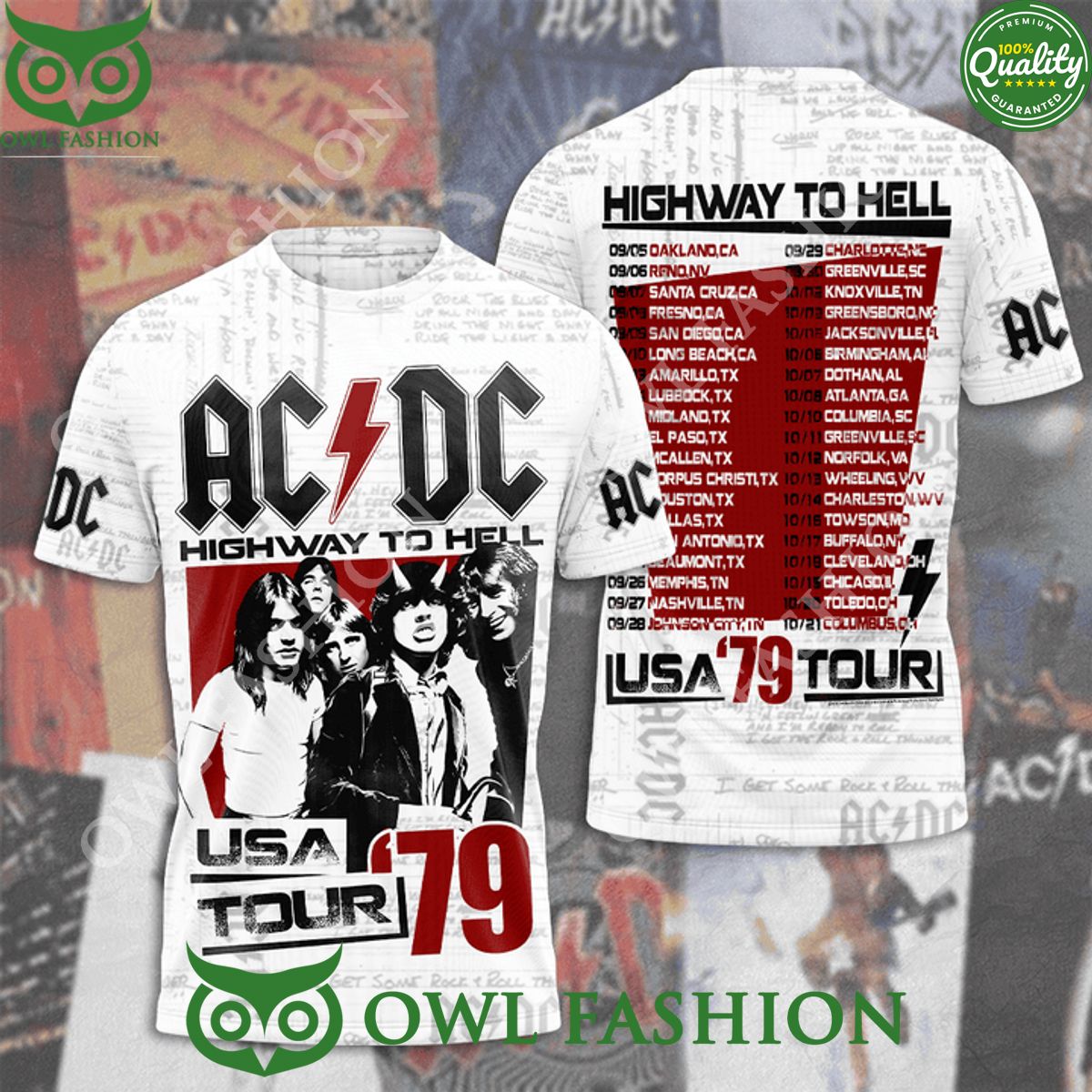 ACDC Rock Band highway to hell USA tour 79 t shirt