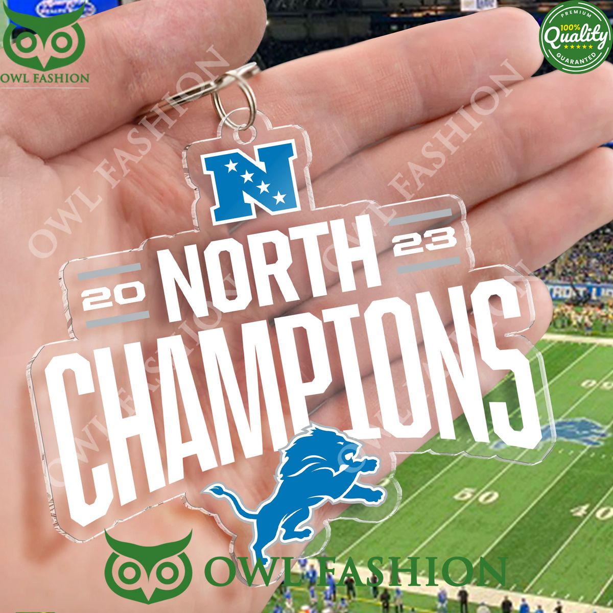Acrylic keychain 2023 NFC North Champions Detroit Lions Ornament