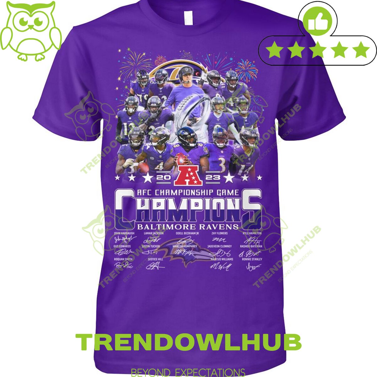 AFC Championship Game Baltimore Ravens Team signature t shirt