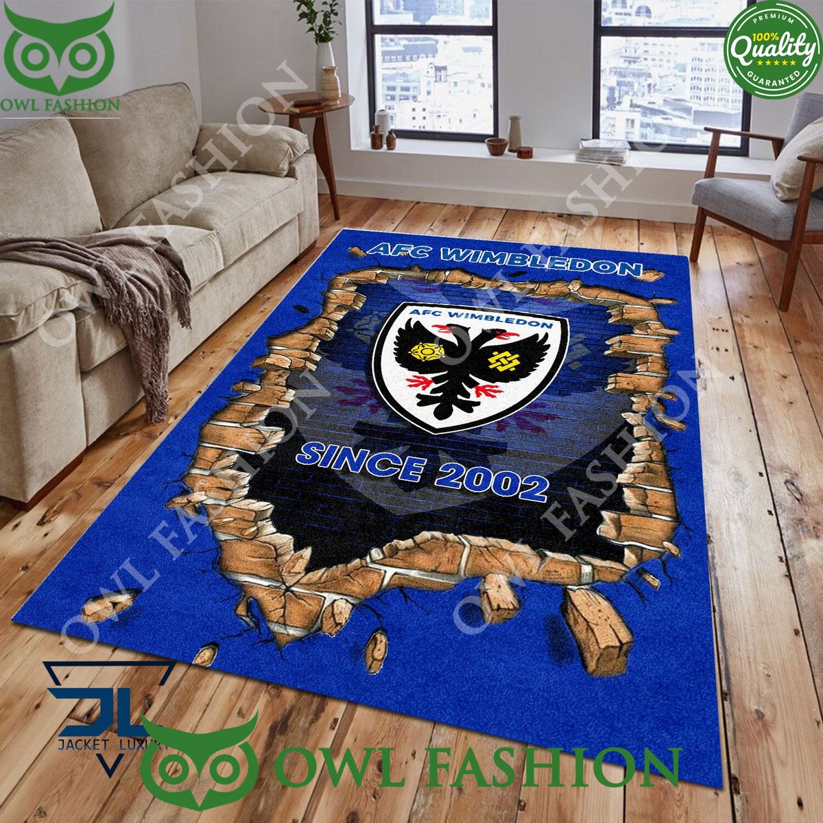 AFC Wimbledon 1843 League Two Living Room Rug Carpet
