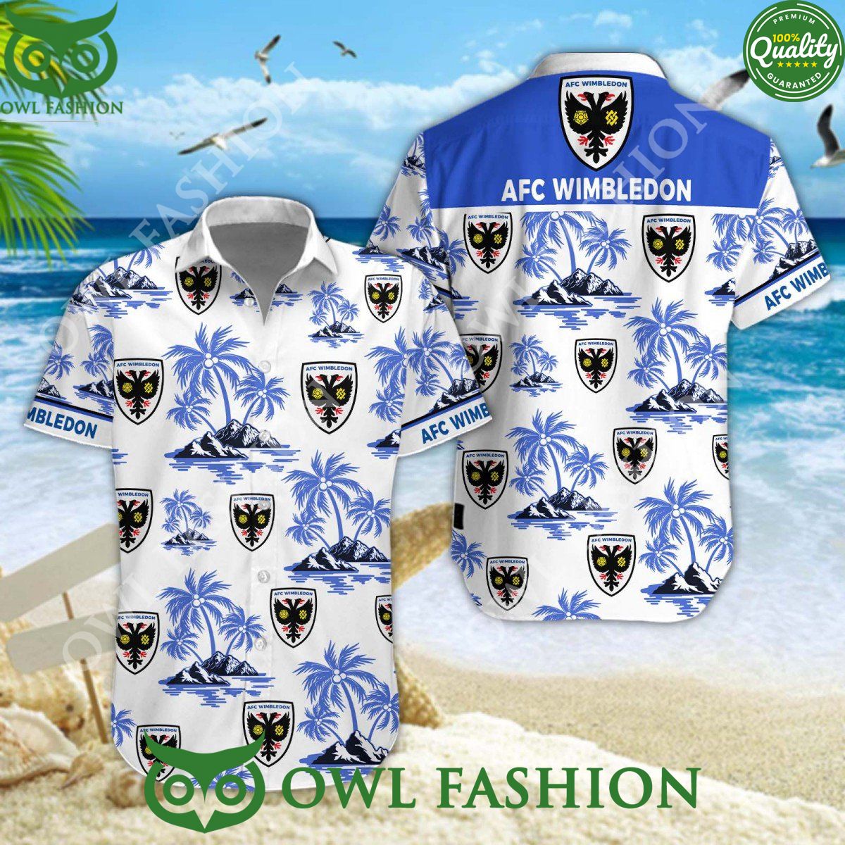 AFC Wimbledon EFL League One Beach Vibe Hawaiian Shirt