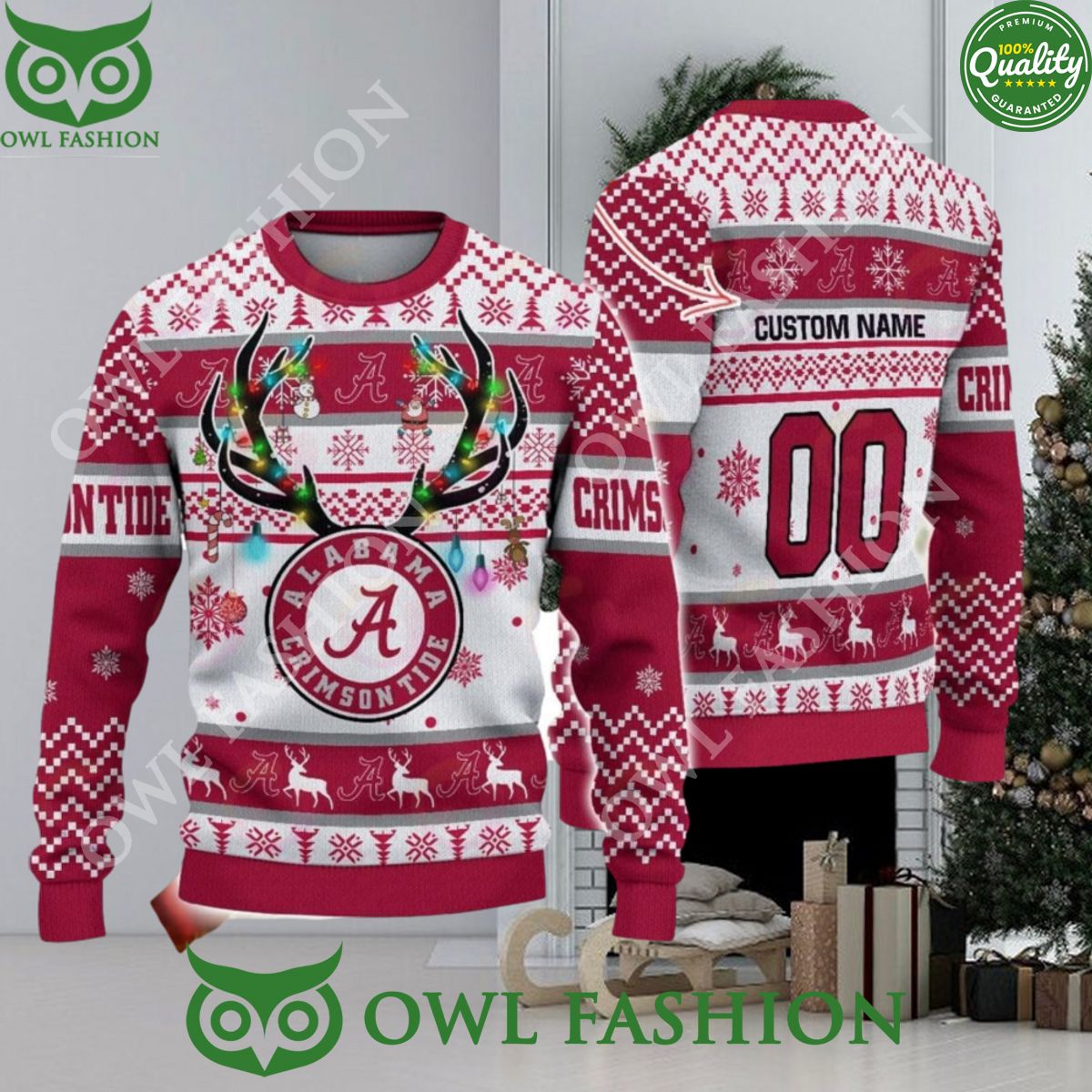 Alabama Crimson Tide Customized Ugly Christmas Sweater Jumper NCAA