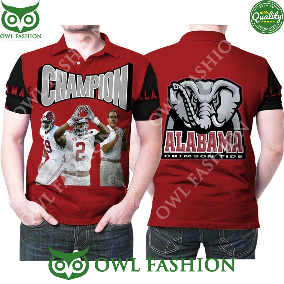 Alabama Crimson Tide Football University Champion Nfl Team Logo Gift For Alabama Fans AOP Polo
