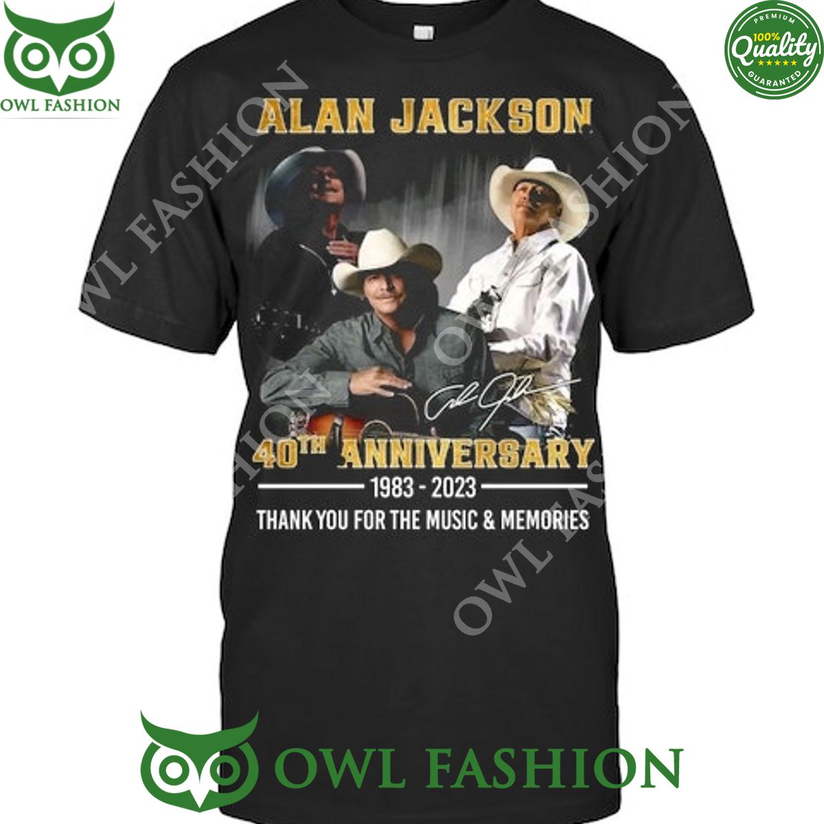 Alan Jackson Singer 40th anniversary Musisc and Memories t shirt