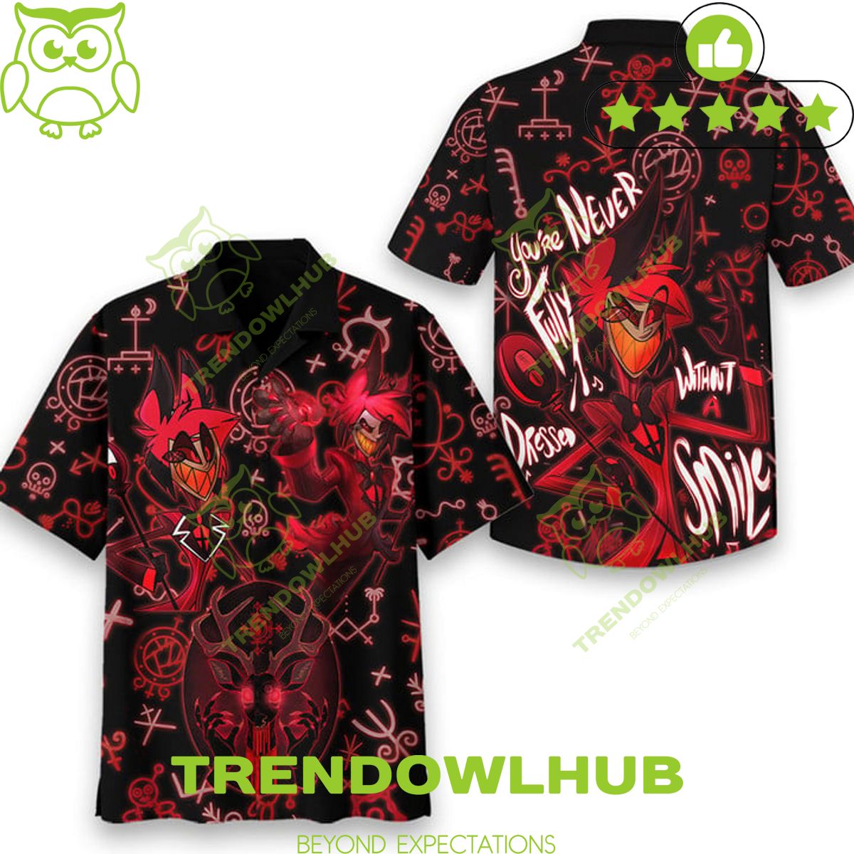 Alastor Hazbin Hotel You never fully dressed without smiles hawaiian shirt