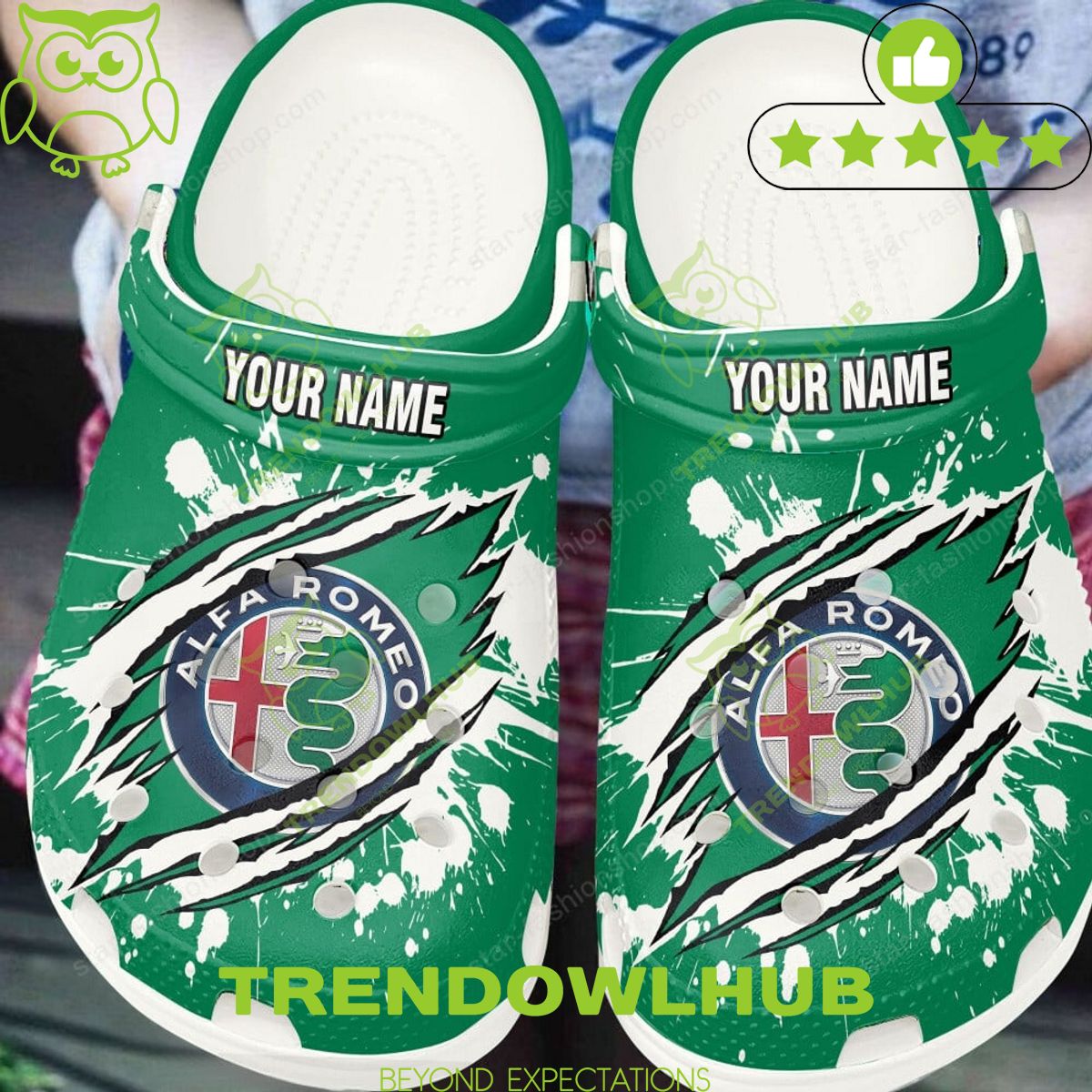 Alfa Romeo Green Paint Spread Personalized Crocs