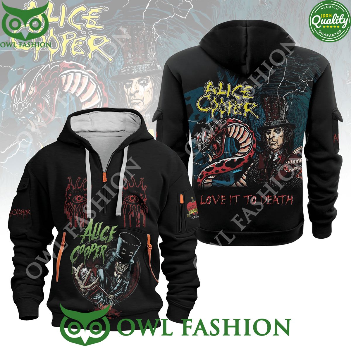 Alice Cooper Love it to death quarter halloween zip hoodie jacket