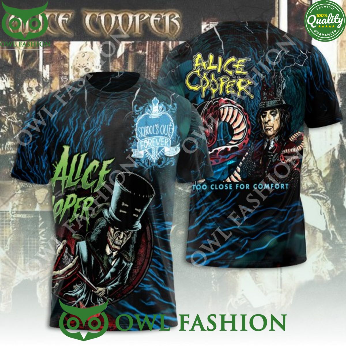 Alice Cooper Too close for comfort Schools out forever t shirt