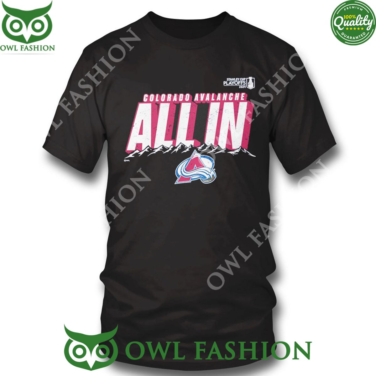 All In Colorado Avalanche 2024 Stanley Cup Playoffs Slogan Shirt Hoodie Ladies Tee