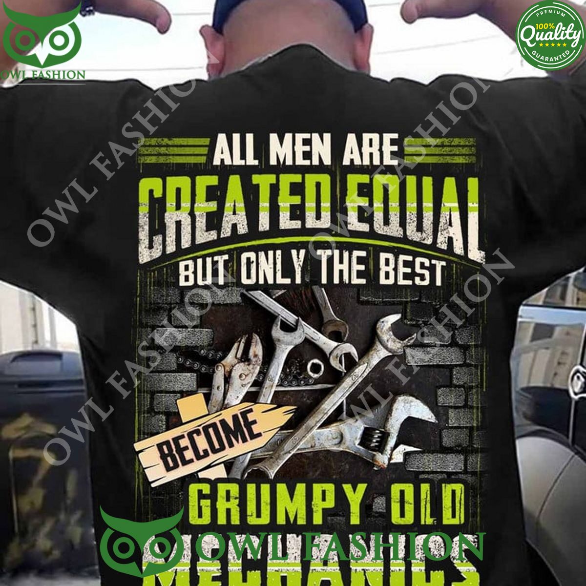 All men are created equal only the best Grumpy old mechanics t shirt