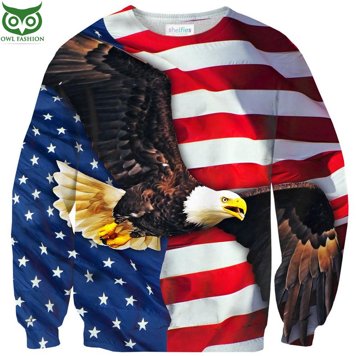 American Flag USA Eagle Sweater shop owl fashion
