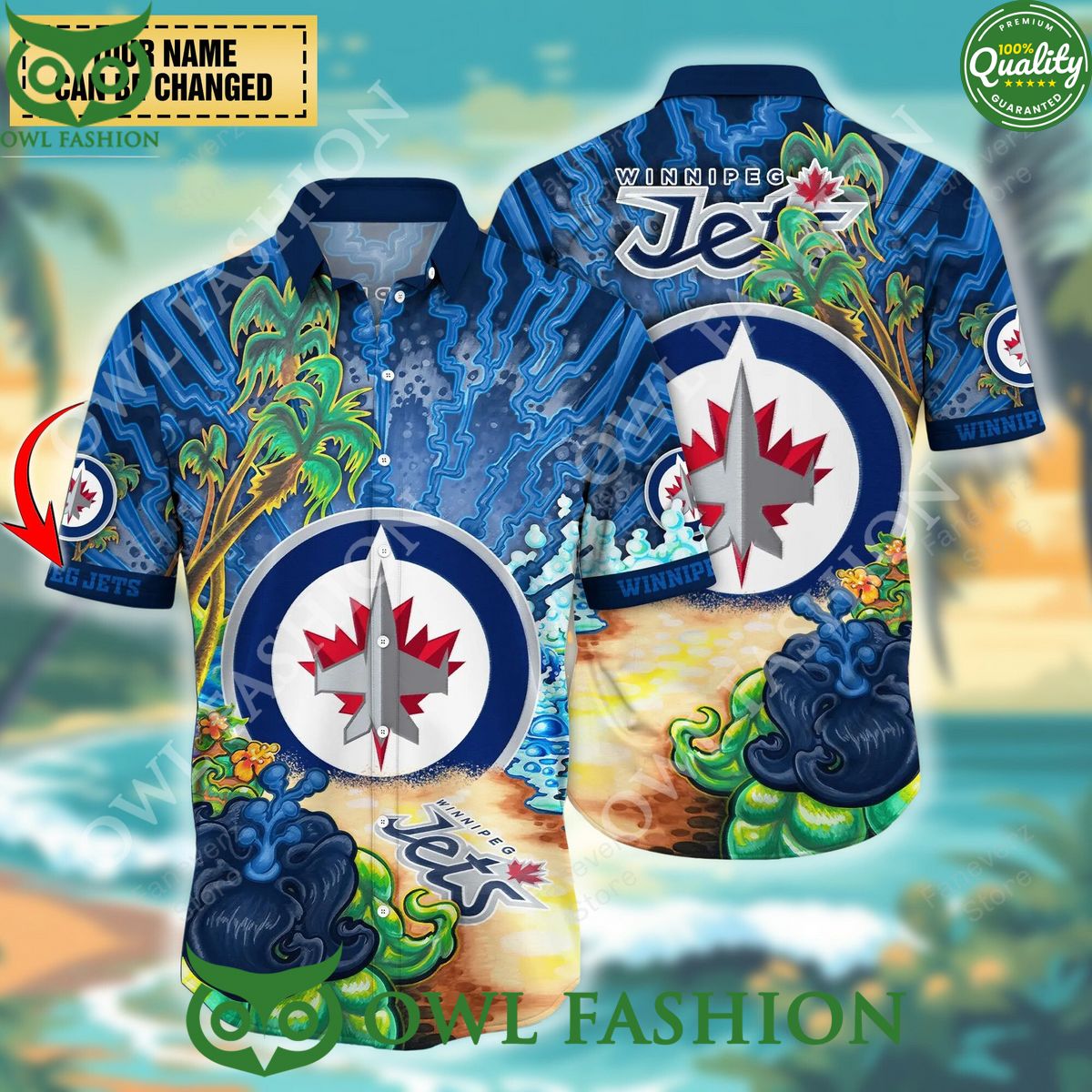 Animated Winnipeg Jets 2024 Lightning Personalized Vacation Time Aloha Hawaiian Shirt
