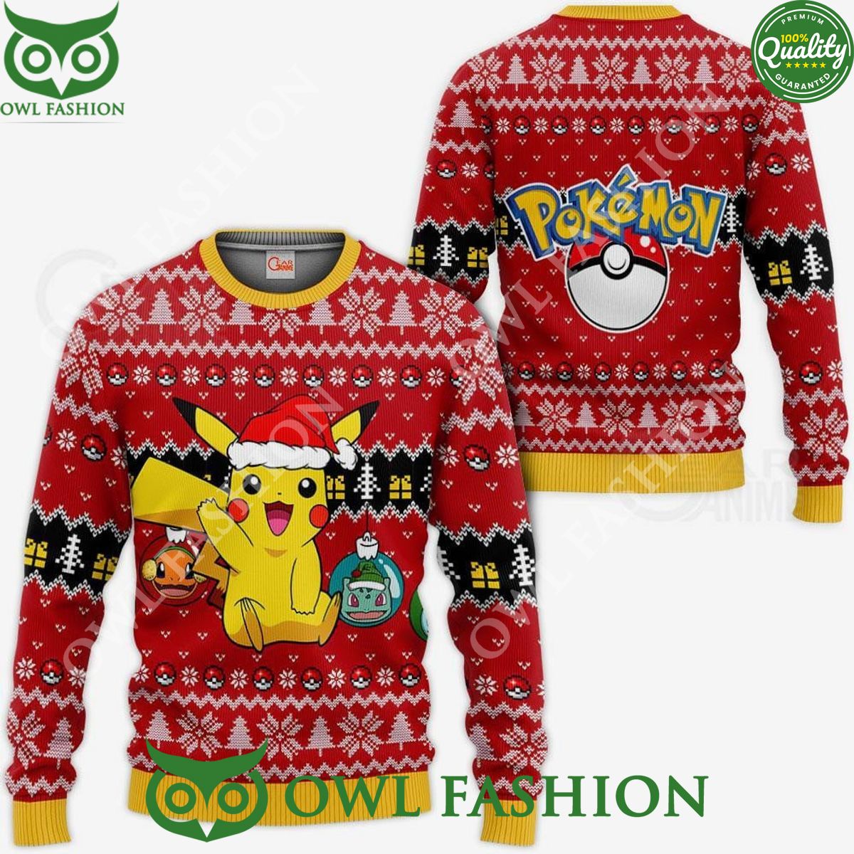 Anime Cute Pikachu Ugly Christmas Sweater Xmas Gift