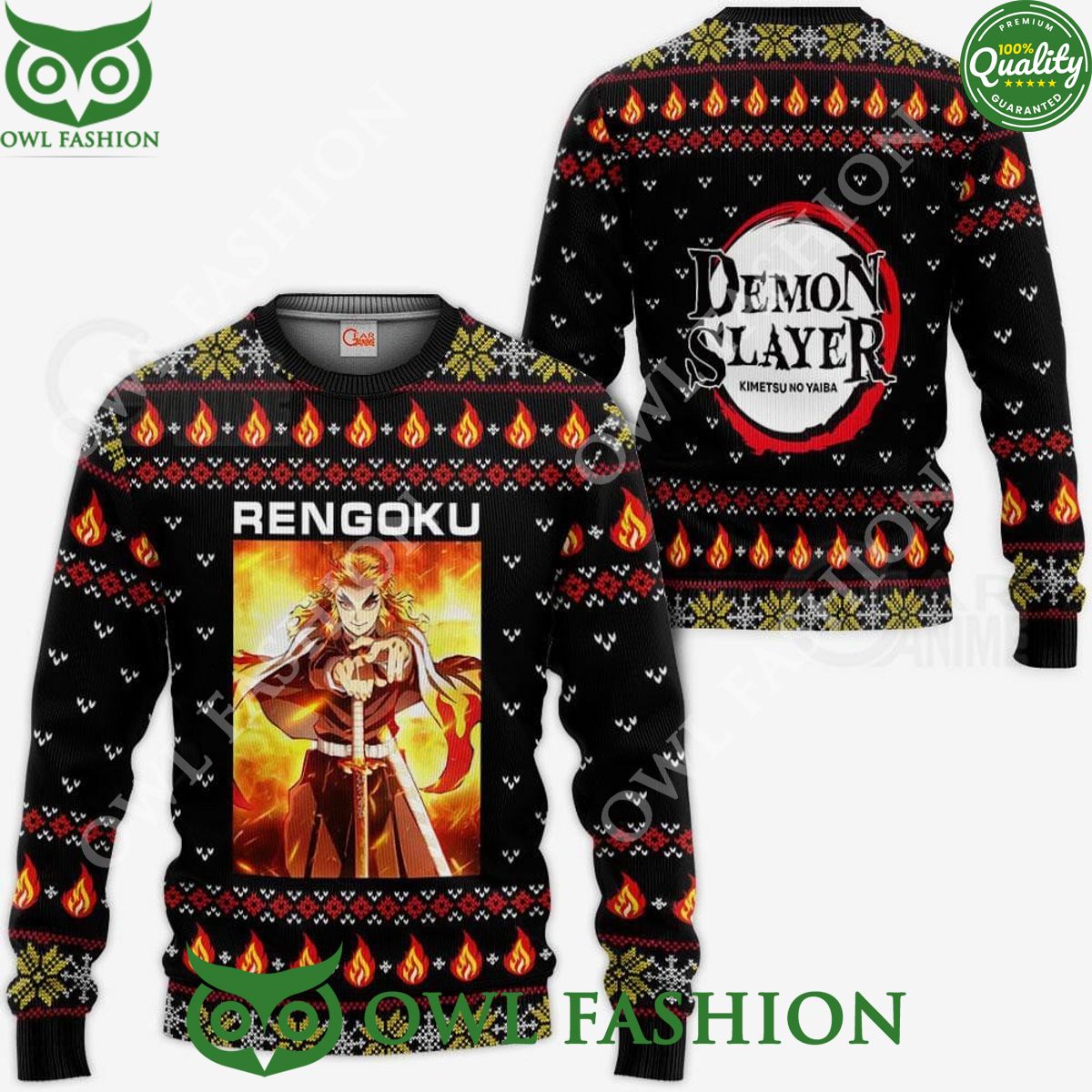 Anime Kyojuro Rengoku Ugly Christmas Sweater Xmas Gift