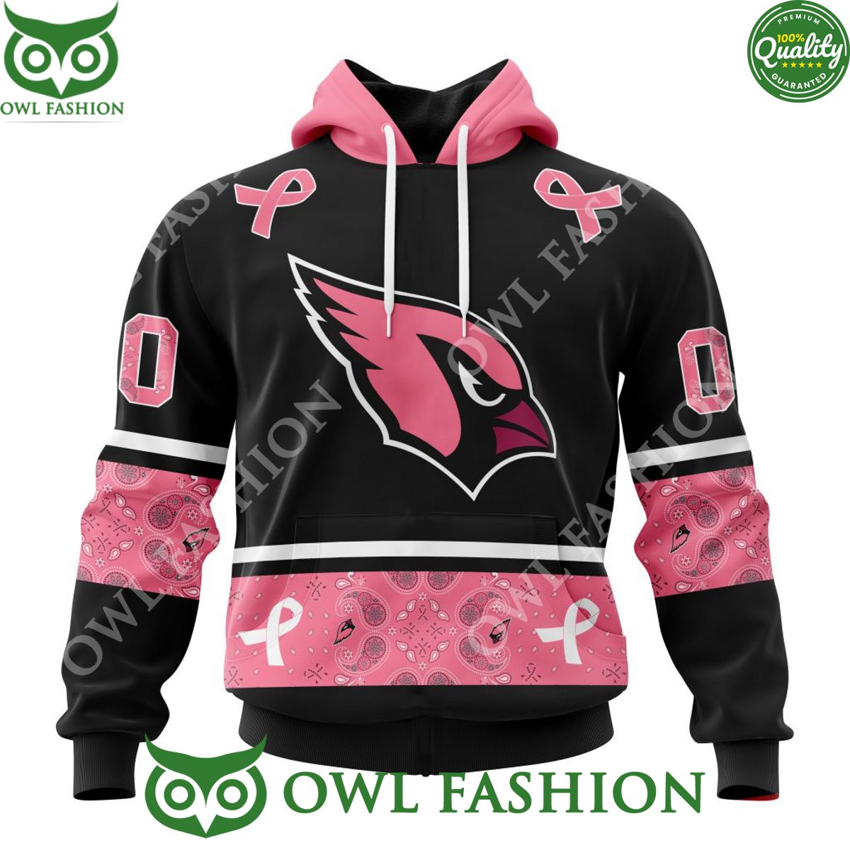 Arizona Cardinals NFL Pink Breast Cancer Personalized 3D Hoodie Shirt
