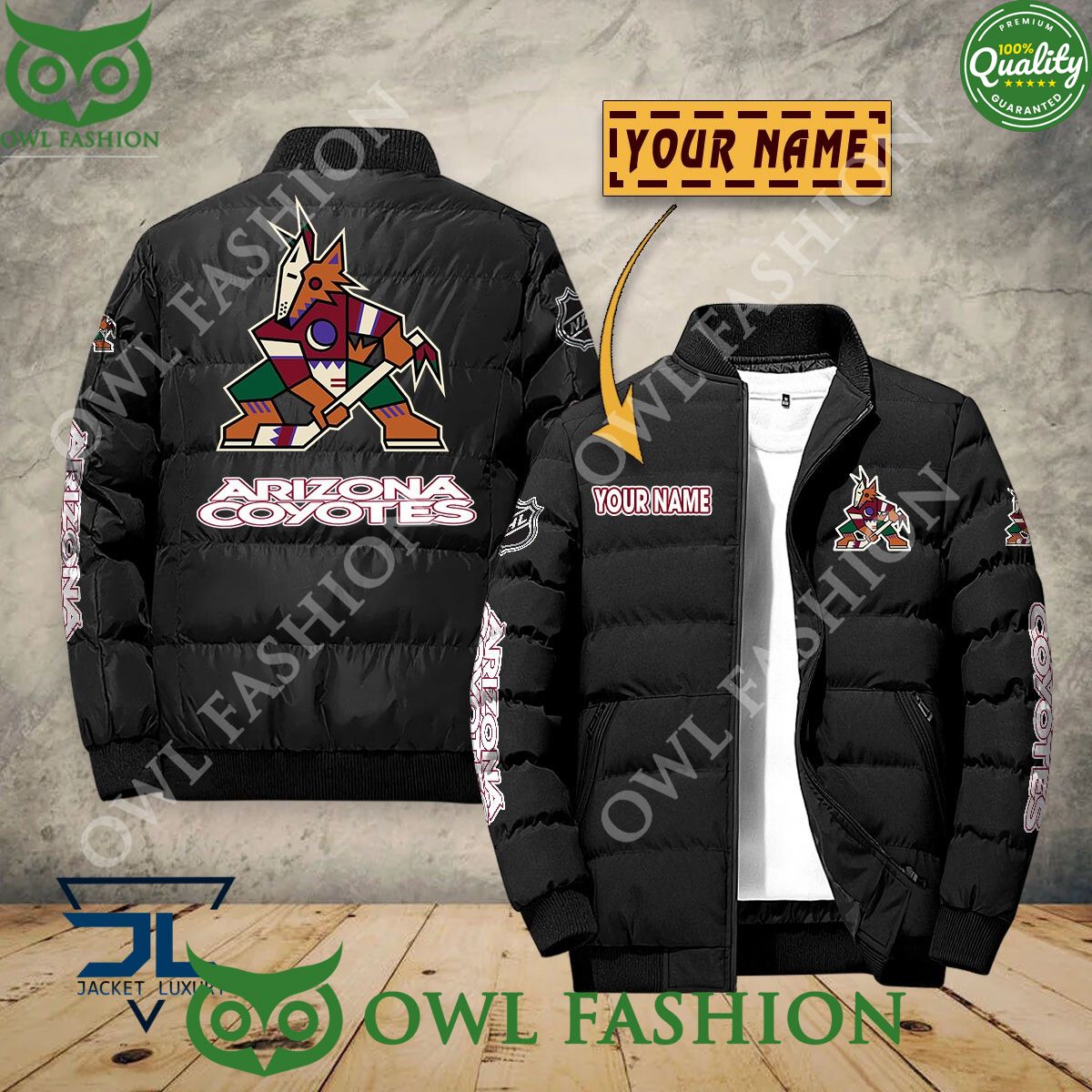 Arizona Coyotes Custom Name NHL Ice Hockey Puffer Jacket Sport