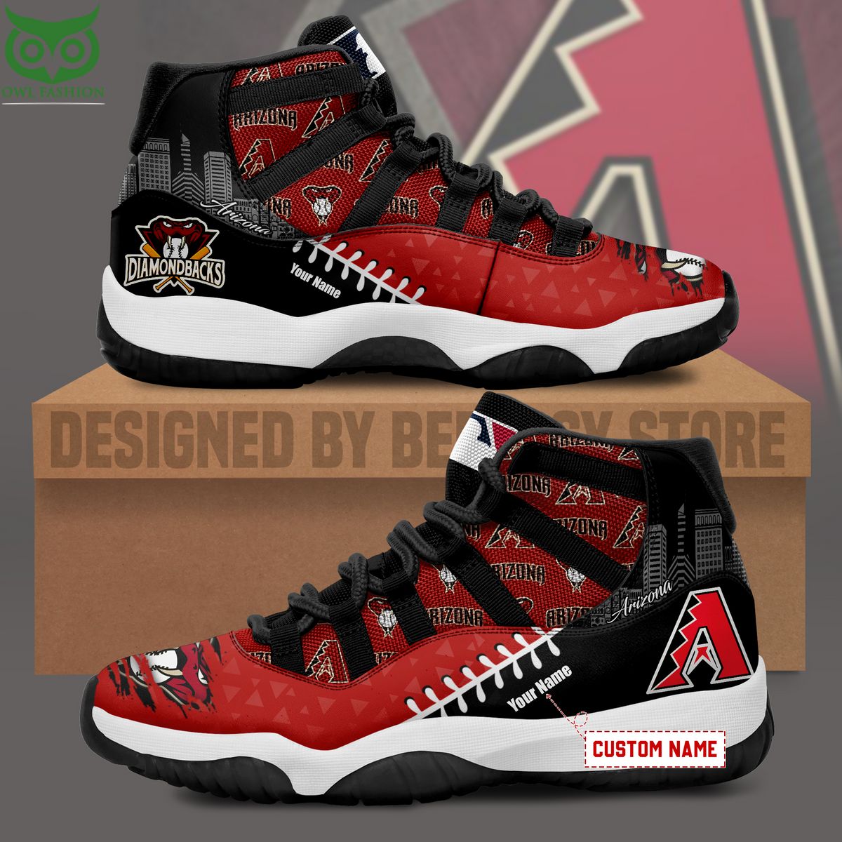 Arizona Diamondbacks Custom Shoes Limited Edition AJ 11 MLB Air Jordan