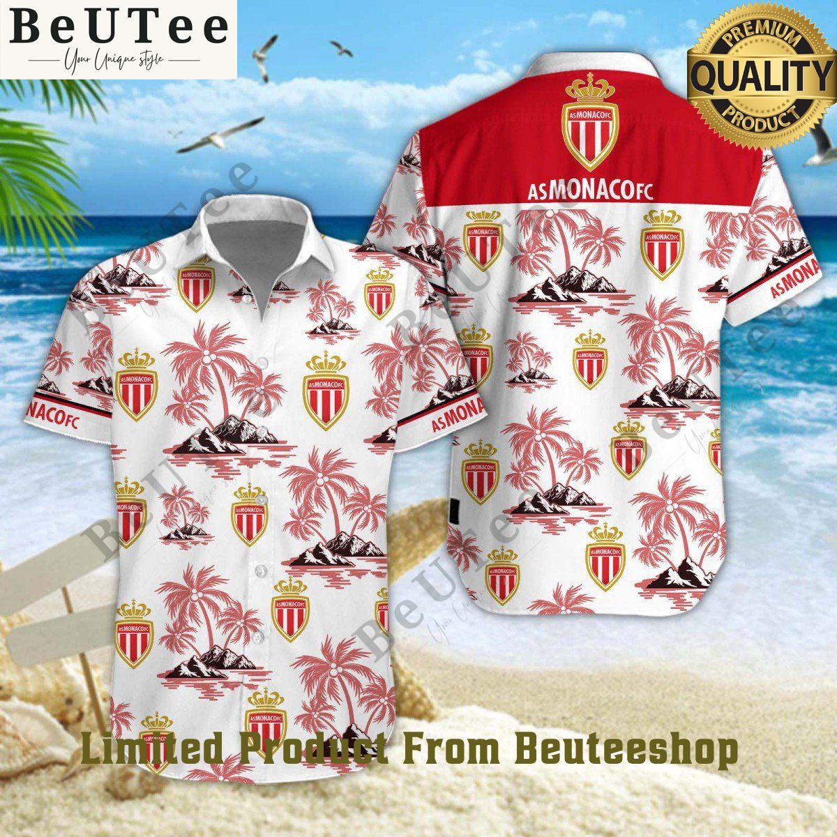 AS Monaco Ligue 1 France Football Hawaiian Shirt Shorts