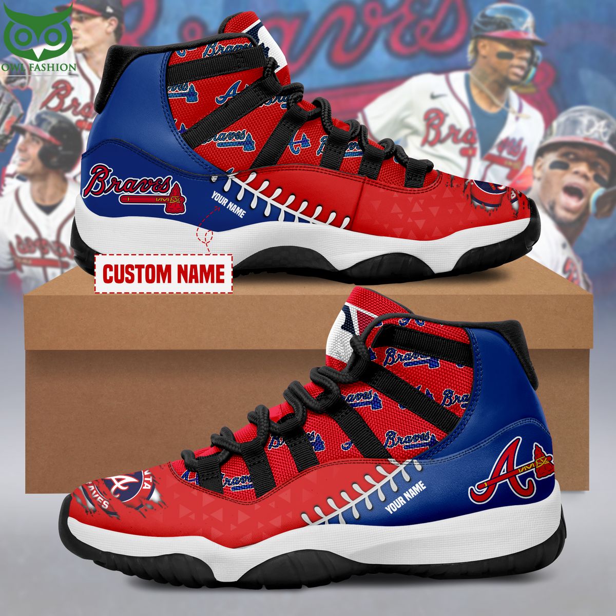 Atlanta Braves Personalized Premium Shoes Limited Edition AJ 11 MLB Air Jordan