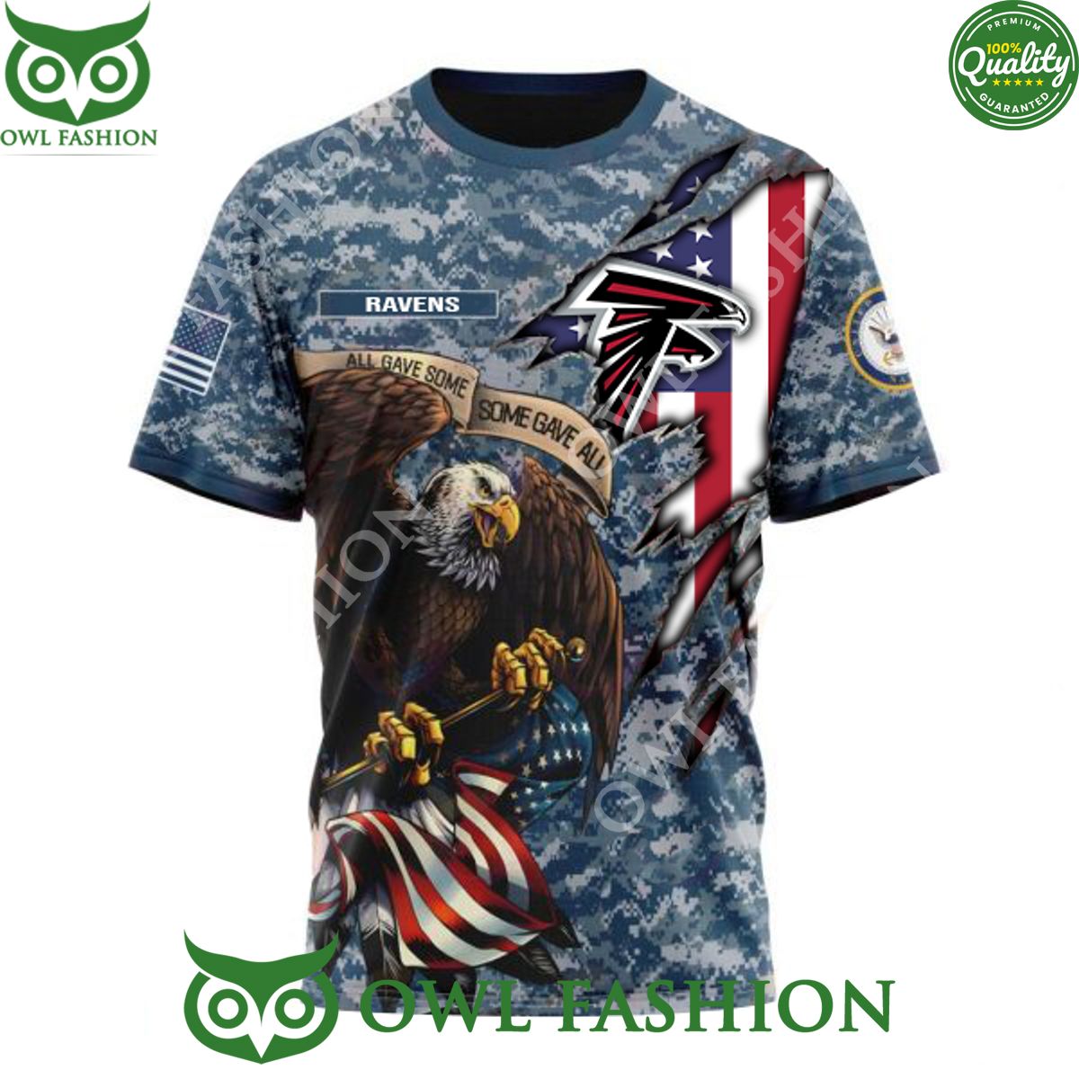 Atlanta Falcons NFL Honor US Navy Veterans 3D Hoodie t shirt sweatshirt
