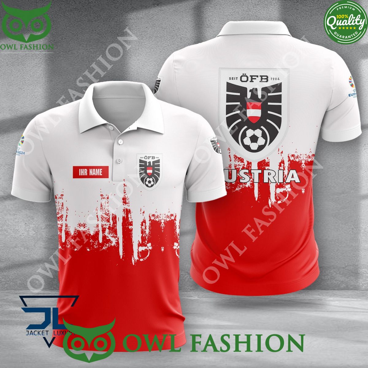 Austria National Football Euro Champion Personalized 3D Polo Shirt