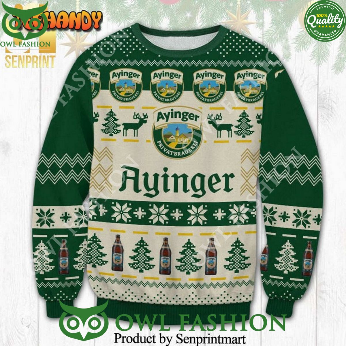Ayinger Beer Brewery Privatbrauerei Knitted Ugly Sweater