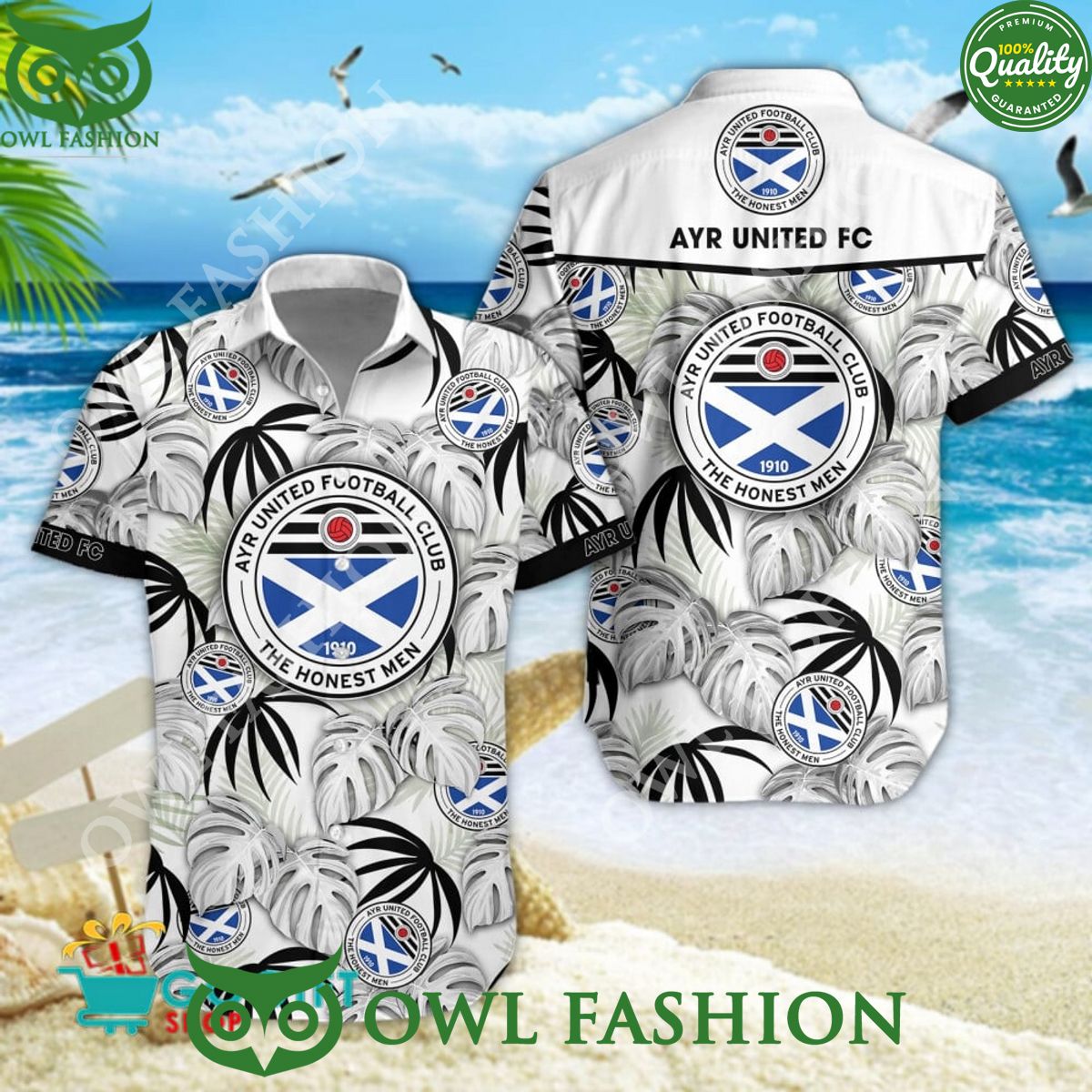 Ayr United F.C. Football Club Scottish Professional Football League hawaiian shirt