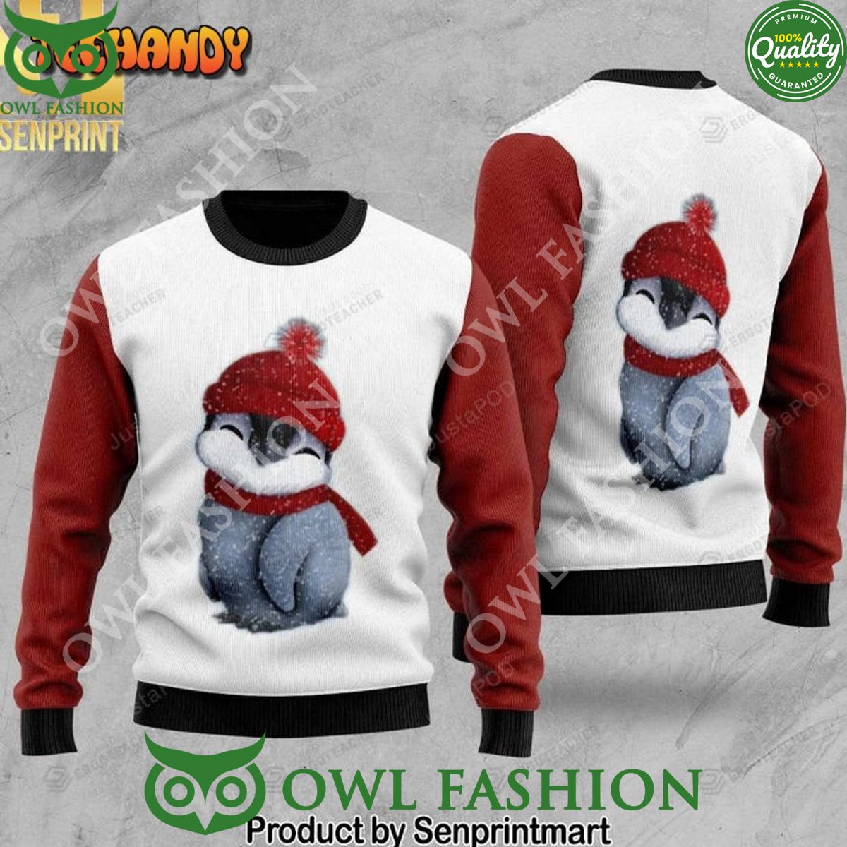 Baby Penguin Ugly Christmas Holiday Sweater